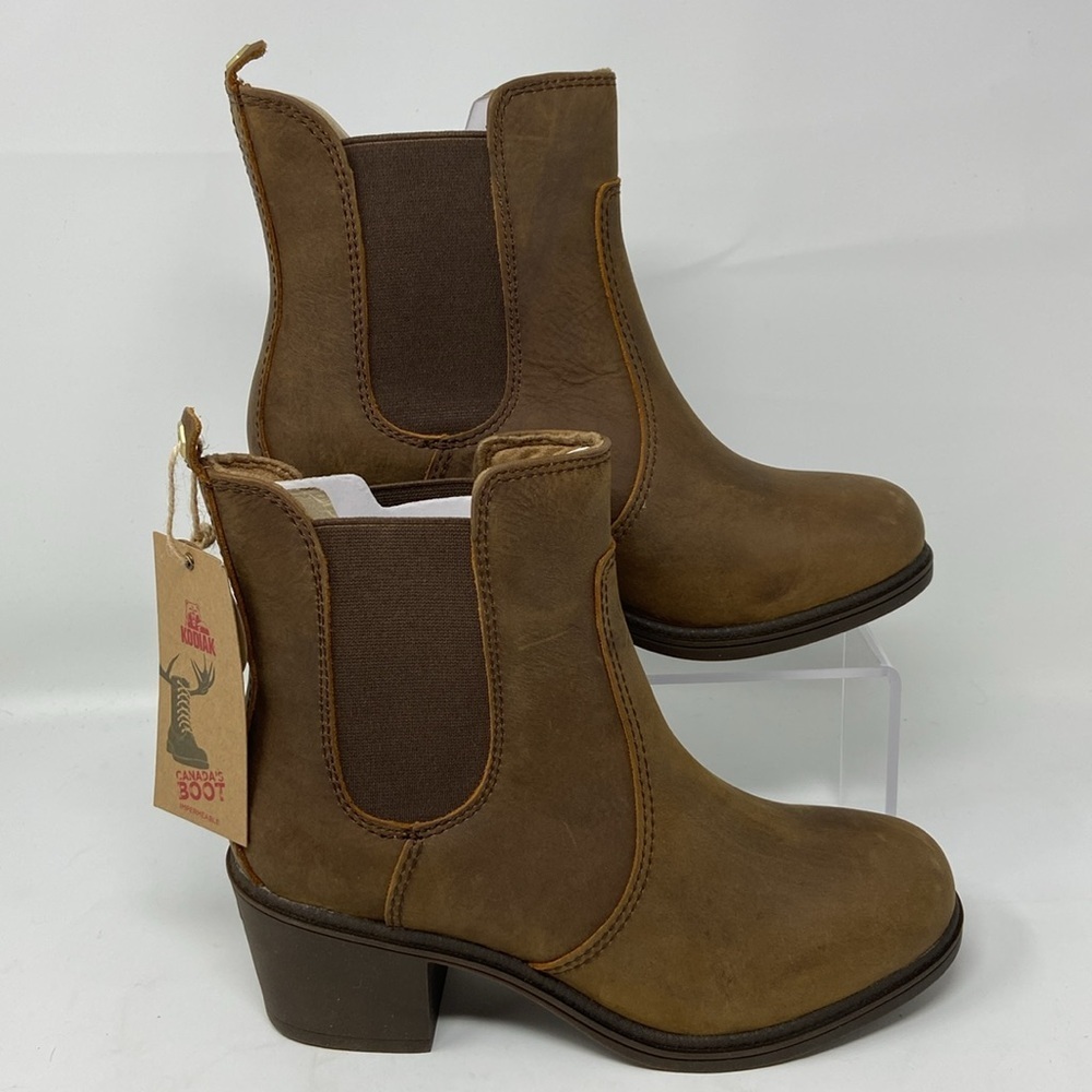 NWT KODIAK GOLD HENNA WATERPROOF LEATHER BOOTS SIZE 9 - Picture 2 of 15